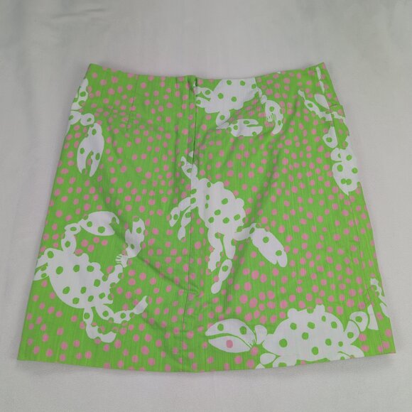 Lilly Pulitzer Green Pink Polka Dot Midi Skirt Size 6 - Picture 3 of 11